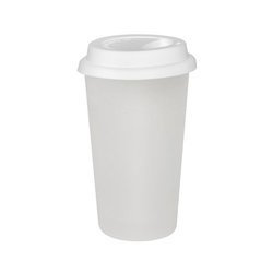 Kubek ECO Tumbler szklany przezroczysty z Białym Wieczkiem Sublimacja Termotransfer