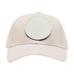 Bawełniana czapka z daszkiem z okrągłą naszywką na rzep do sublimacji - khaki