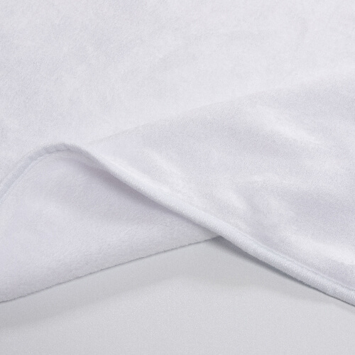 Kocyk Minky z kapturem do sublimacji - biały