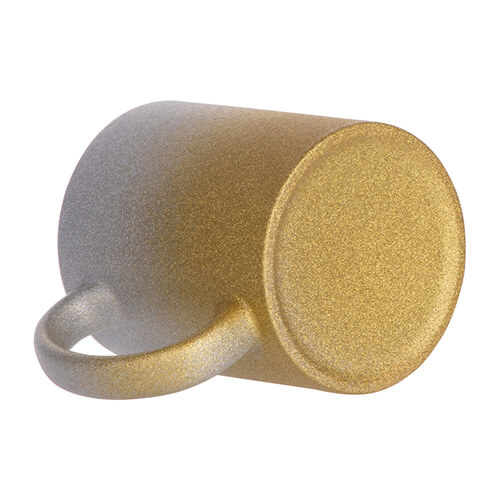 Kubek 330 ml z brokatem do sublimacji - złoto-srebrny gradient