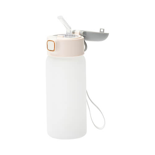 Butelka dziecięca 450 ml z silikonową słomką do sublimacji - szara