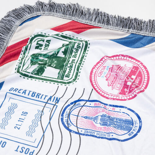 Pluszowy koc 150 x 100 cm z wzorem koperty do sublimacji