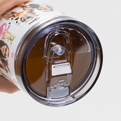 Kubek podróżny ze stali nierdzewnej 1080 ml z pokrywką i słomką do sublimacji - biały