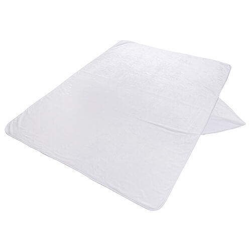 Kocyk Minky z kapturem do sublimacji - biały