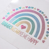 Duży arkusz z cyrkoniami do termotransferu - tęcza