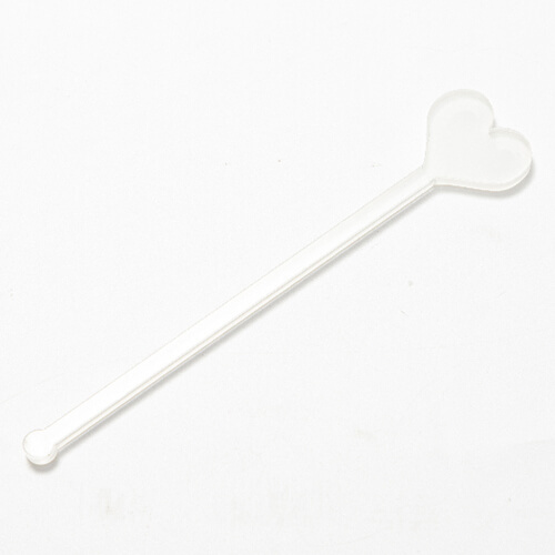 Akrylowe mieszadełko do napojów 15 cm do sublimacji - serce