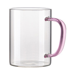 Szklanka 450 ml z różowym uszkiem do sublimacji