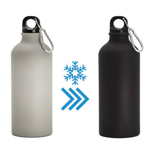 Bidon turystyczny 600 ml do sublimacji - zmieniający kolor brązowy > czarny