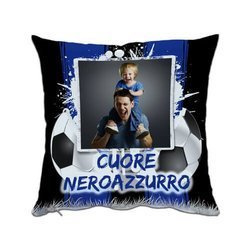 Dwukolorowa poszewka z satyny 38 x 38 cm do sublimacji - Blue Ball