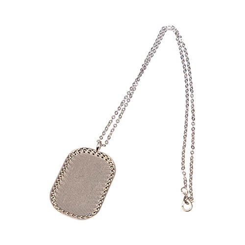 Naszyjnik Diamond do sublimacji - prostokątny - srebrny