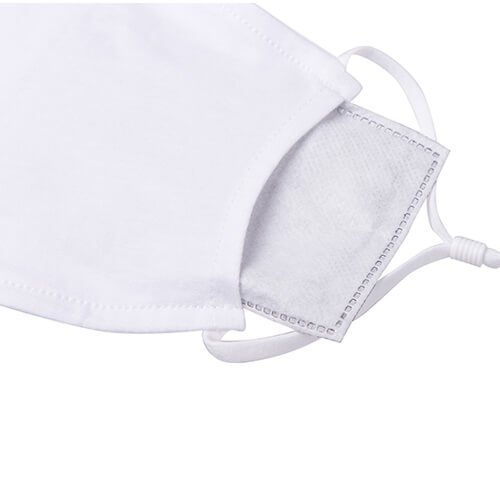 Duża maseczka na twarz z filtrem do sublimacji (białe gumki)