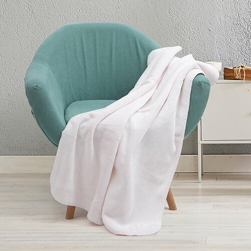 Kocyk Minky z podszewką Sherpa do sublimacji - różowy