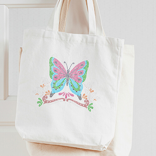 Duży arkusz z cyrkoniami do termotransferu - motyl