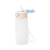 Butelka dziecięca 450 ml z silikonową słomką do sublimacji - niebieska