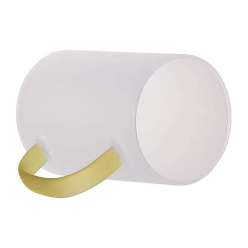 Szklanka 360 ml szroniona z żółtym uszkiem do sublimacji