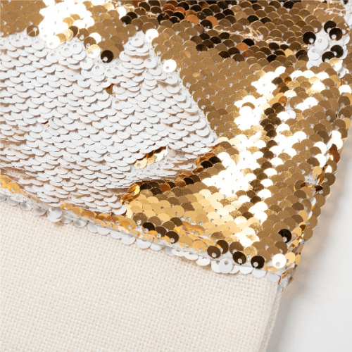 Świąteczna skarpeta ze złotymi cekinami do sublimacji