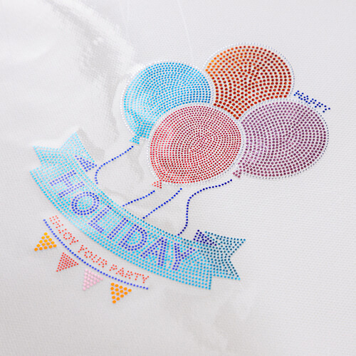 Duży arkusz z cyrkoniami do termotransferu - balony