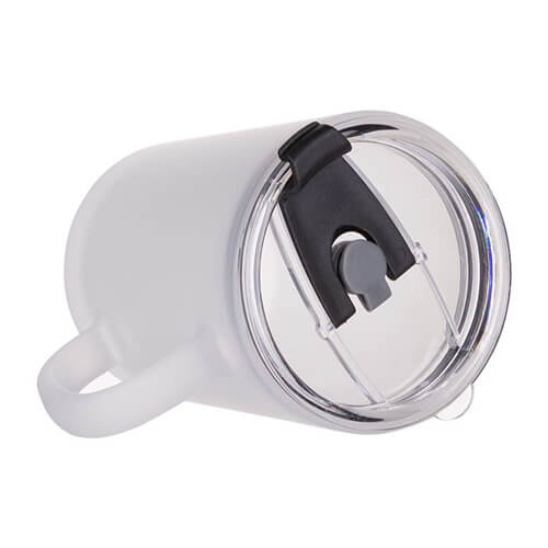 Kubek szklany szroniony 400 ml z pokrywka i słomką do sublimacji