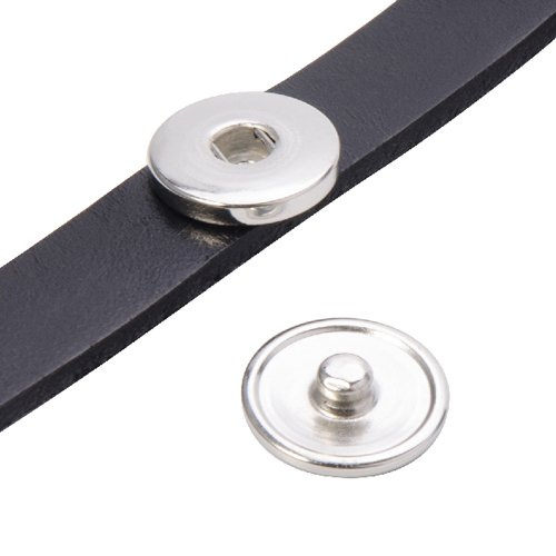 Bransoletka skórzana z kółkiem - czarna Sublimacja