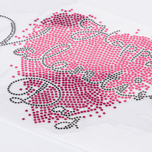 Duży arkusz z cyrkoniami do termotransferu - serce