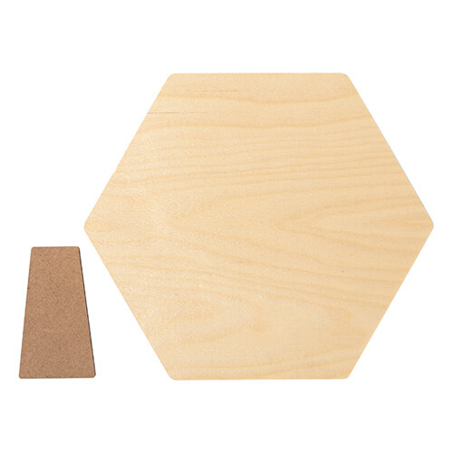 Sześciokątna ramka na zdjęcie ze sklejki do sublimacji - 17,8 x 20,3 cm