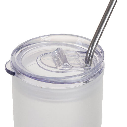 Kubek 750 ml szroniony z plastikową pokrywką i słomką do sublimacji - błękitny gradient