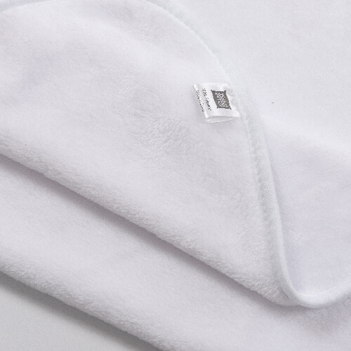 Kocyk Minky z kapturem do sublimacji - biały