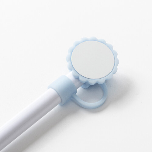 Silikonowa nakładka na słomkę Ø 0,8 cm do sublimacji - błękitny kwiatek