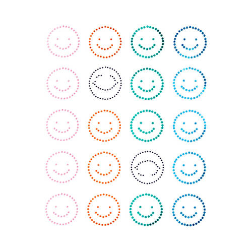 Arkusz z cyrkoniami do termotransferu - 20 uśmiechów