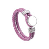 Bransoletka skórzana pleciona z kółkiem - fioletowa Sublimacja