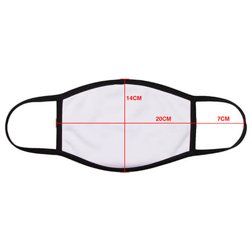Duża maseczka na twarz z czarną lamówką do sublimacji