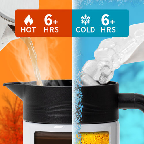 Dzbanek termiczny do kawy ze stali nierdzewnej1200 ml do sublimacji - biały