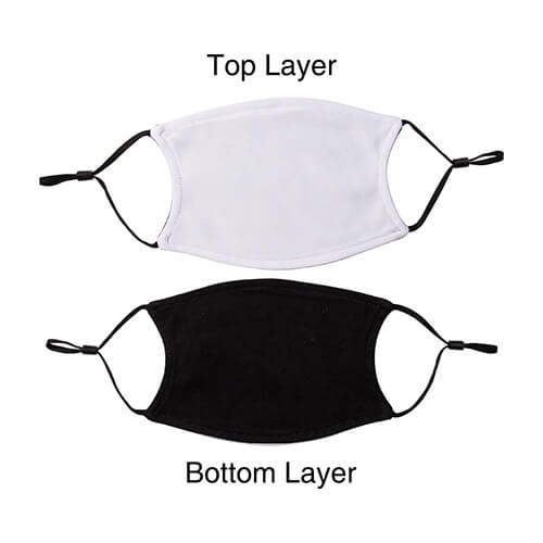 Maseczka na twarz z czarnym spodem do sublimacji