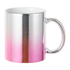 Kubek platerowany 330 ml do sublimacji - srebrno-różowy gradient