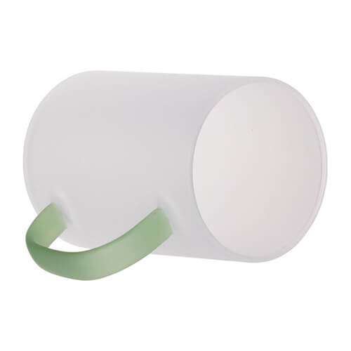 Szklanka 360 ml szroniona z jasnozielonym uszkiem do sublimacji