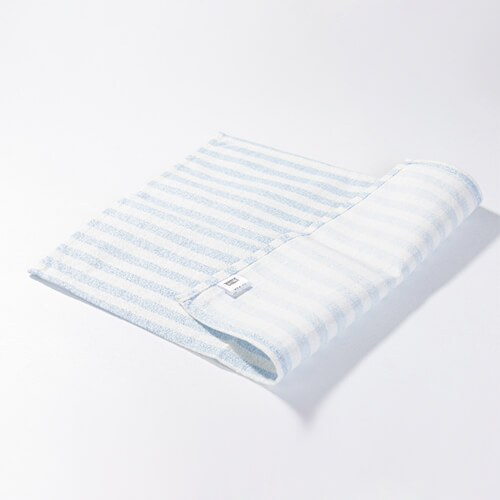 Płócienna mata stołowa 50 x 35,5 cm kremowa w błękitne paski do sublimacji