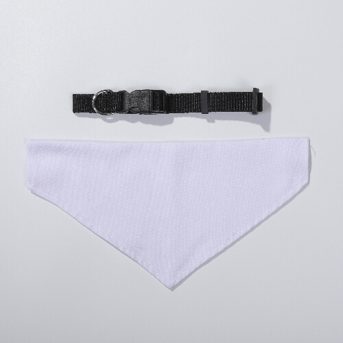 Czarna obroża z bandaną dla zwierząt do sublimacji