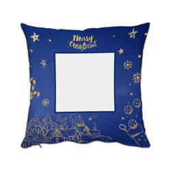 Dwukolorowa poszewka z satyny 38 x 38 cm do sublimacji - Gold Blue