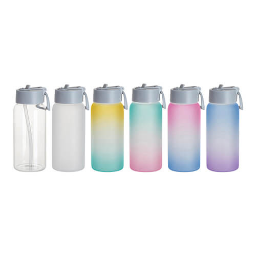 Butelka sportowa 750 ml z matowego szkła do sublimacji - fioletowo-niebieska