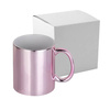 Kubek platerowany 330 ml do sublimacji - różowy z kartonikiem