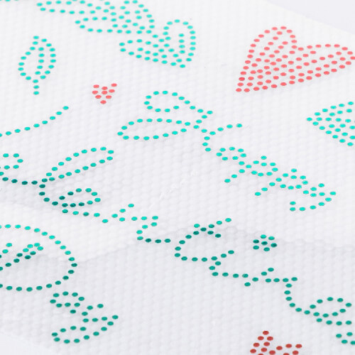 Arkusz z cyrkoniami do termotransferu - Happy Valentine's Day