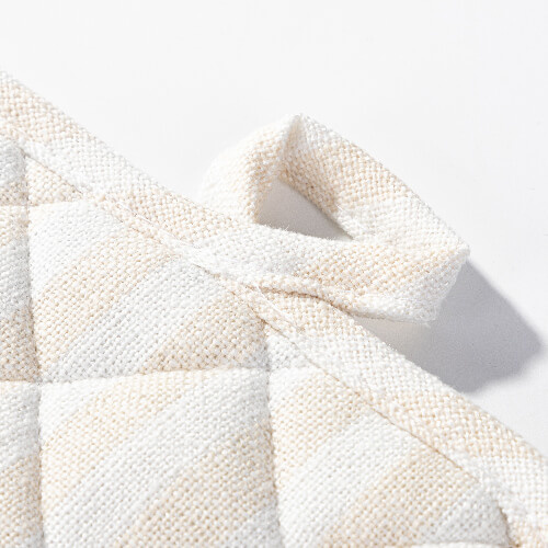 Mata kuchenna 20 x 20 cm kremowa w żółte paski do sublimacji