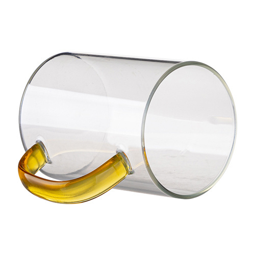 Szklanka 450 ml z żółtym uszkiem do sublimacji