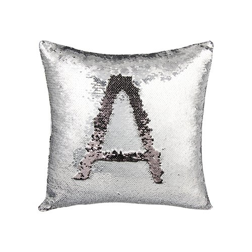 Poszewka 40 x 40 cm z cekinami do sublimacji - srebrna