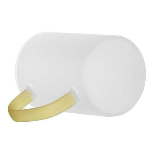 Szklanka 360 ml szroniona z żółtym uszkiem do sublimacji