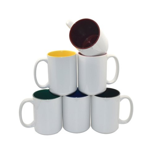 Kubek MAX 450ml z Żółtym wnętrzem Sublimacja Termotransfer