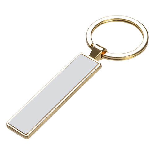 Dwustronny brelok do kluczy 1,3 x 6,3 cm do sublimacji - złoty