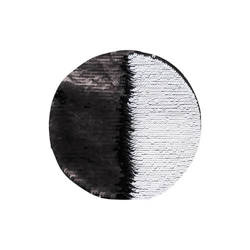 Dwukolorowe cekiny do sublimacji i aplikacji na tekstyliach - czarne kółko Ø 19