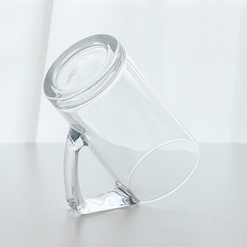 Kufel szklany 400 ml z trójkątnym uszkiem do sublimacji