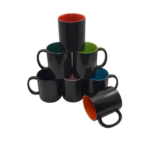 Kubek Magiczny Czarny z Czarnym Wnętrzem Sublimacja Termotransfer